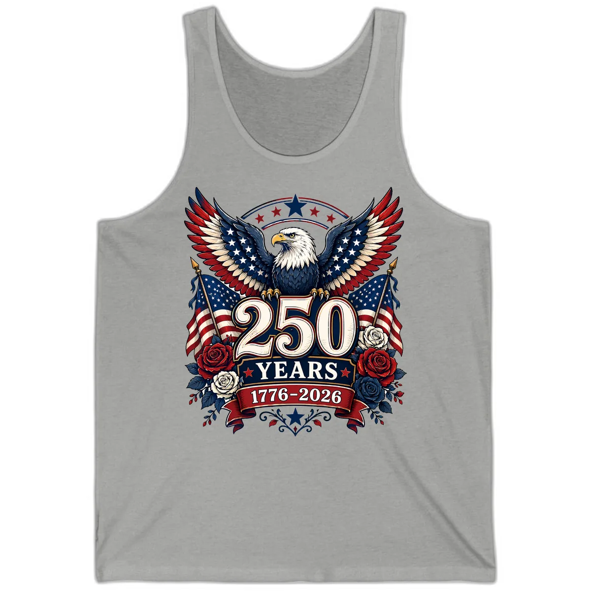 America 250 Years Celebration Design Tank in Athletic Heather