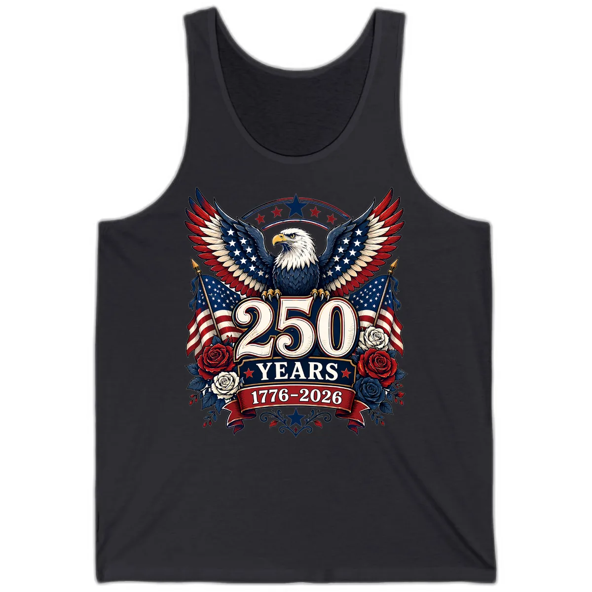 America 250 Years Celebration Design Tank in Dark Grey