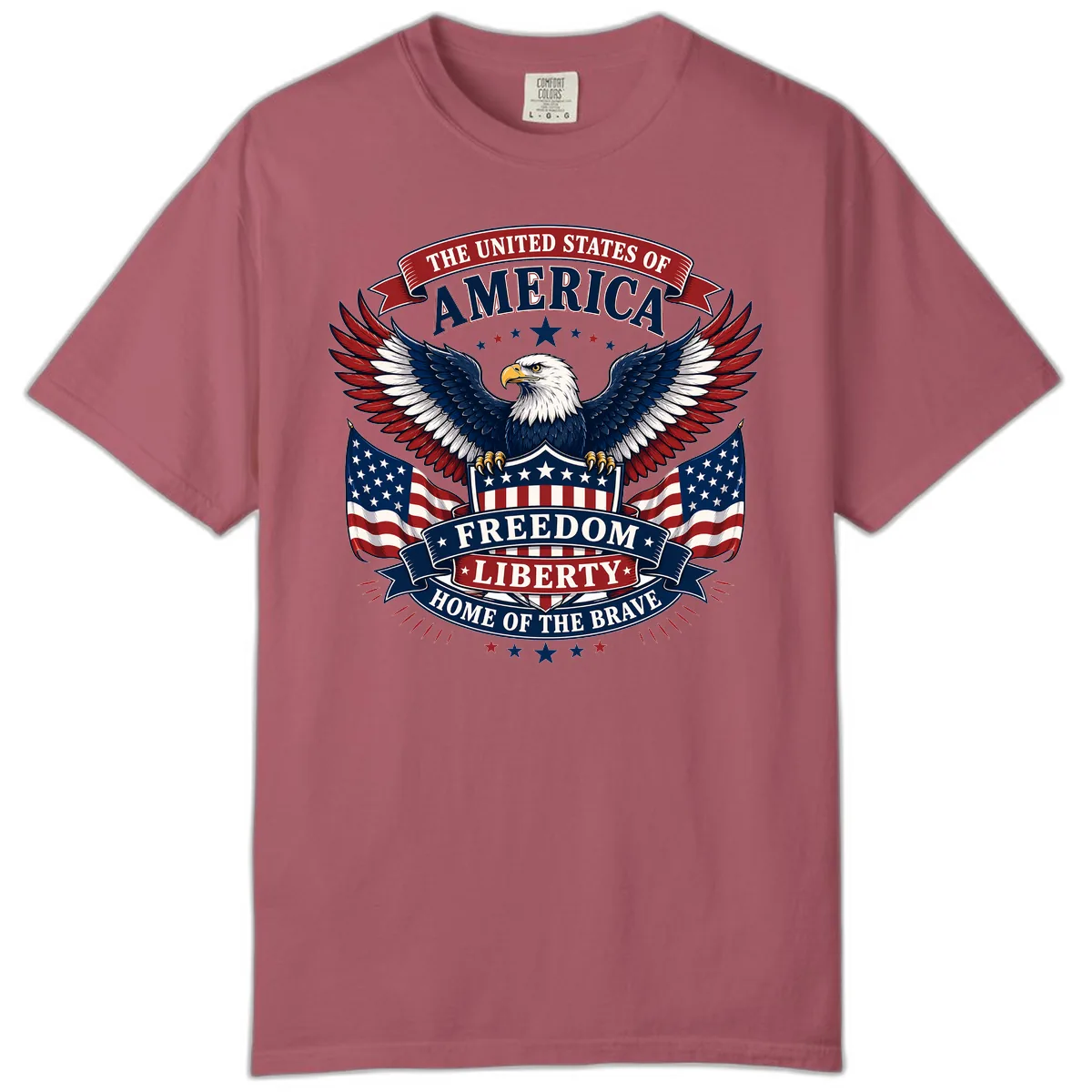 America's Freedom Eagle Celebration Comfort Color in Crimson