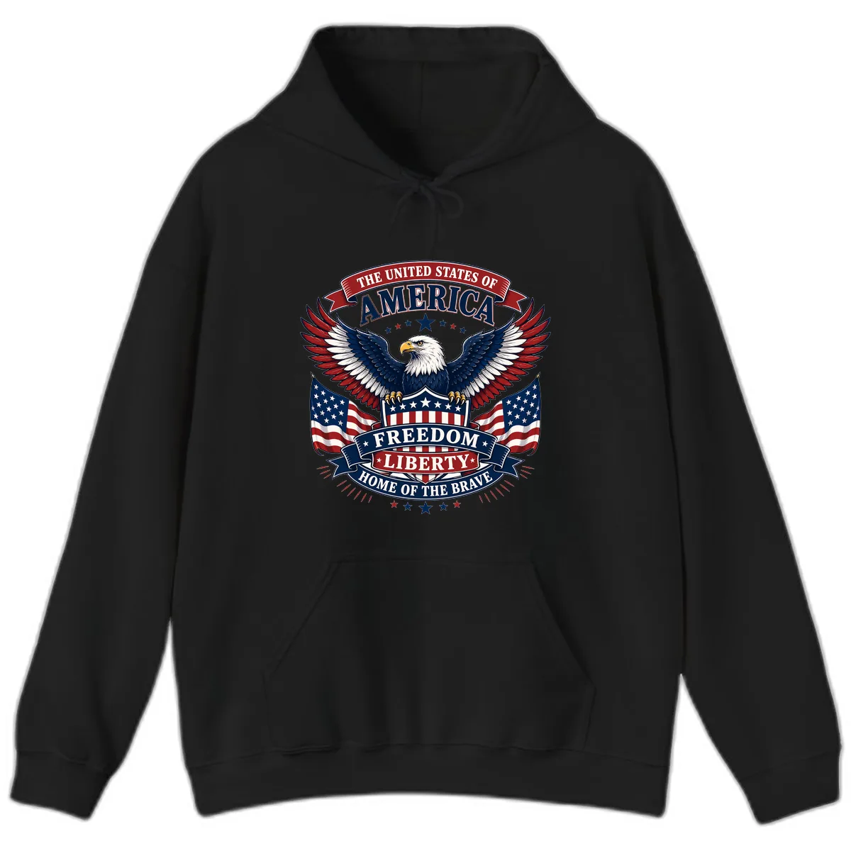 America's Freedom Eagle Celebration Hoodie in Black