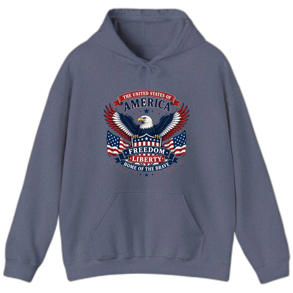 America's Freedom Eagle Celebration Hoodie in Heather Navy