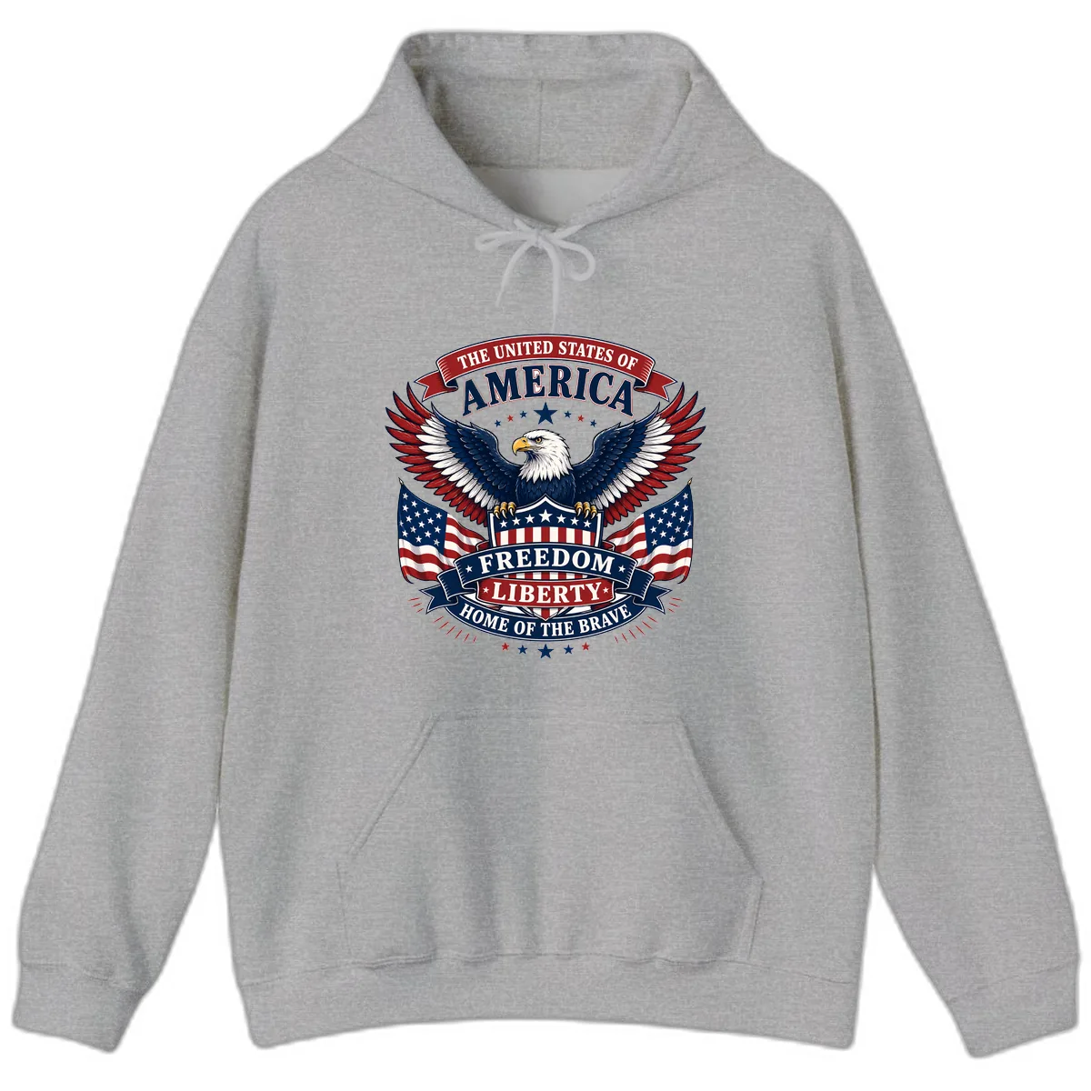 America's Freedom Eagle Celebration Hoodie in Sport Grey