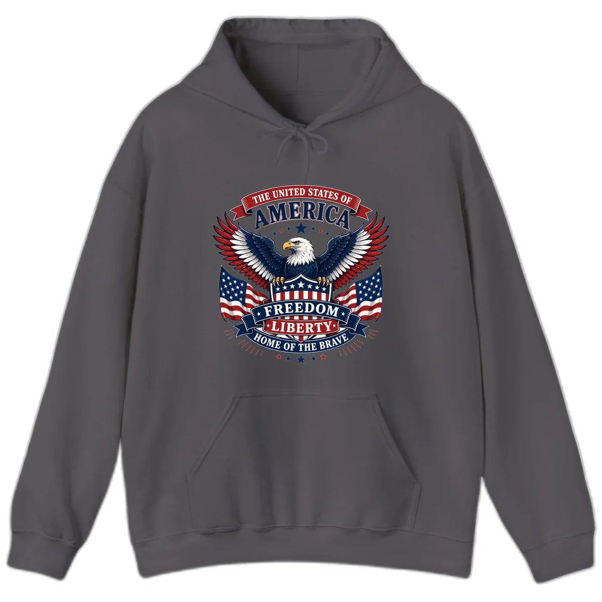 America's Freedom Eagle Celebration Hoodie in Charcoal