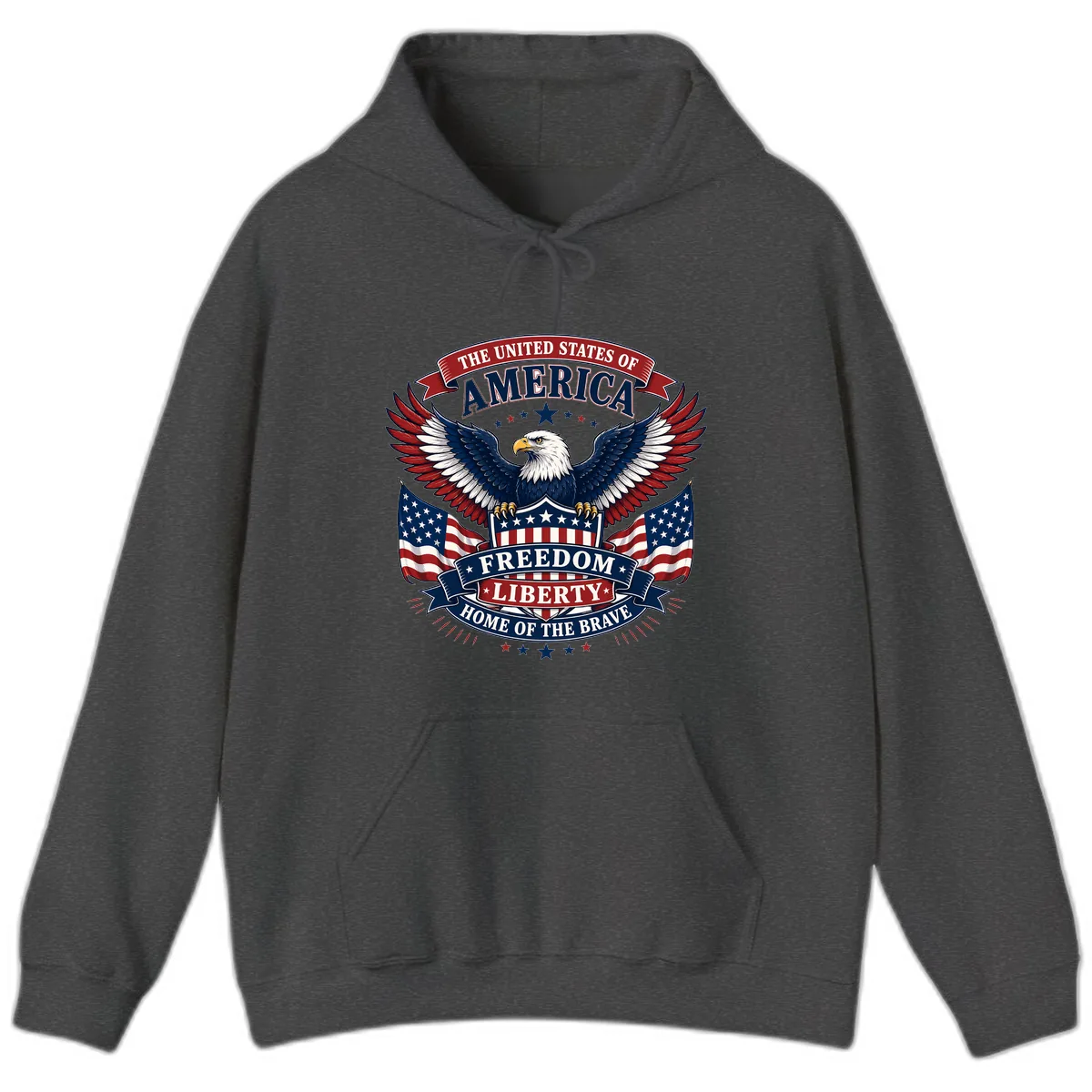 America's Freedom Eagle Celebration Hoodie in Dark Heather