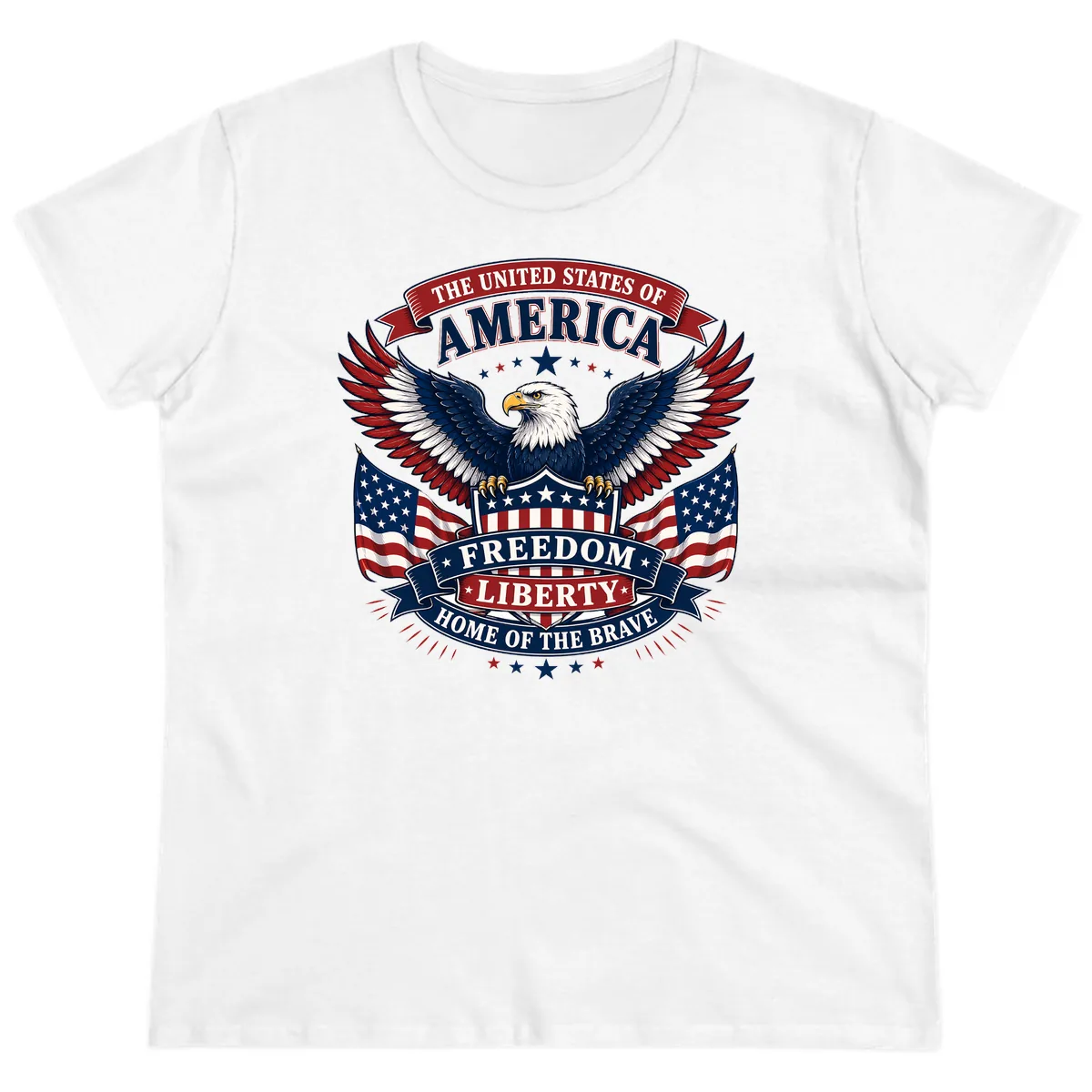 America's Freedom Eagle Celebration Ladies Tee in White