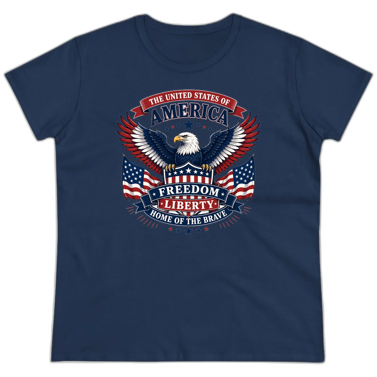 America's Freedom Eagle Celebration Ladies Tee in Navy