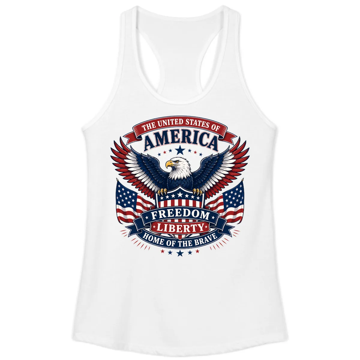 America's Freedom Eagle Celebration Ladies Tank in White
