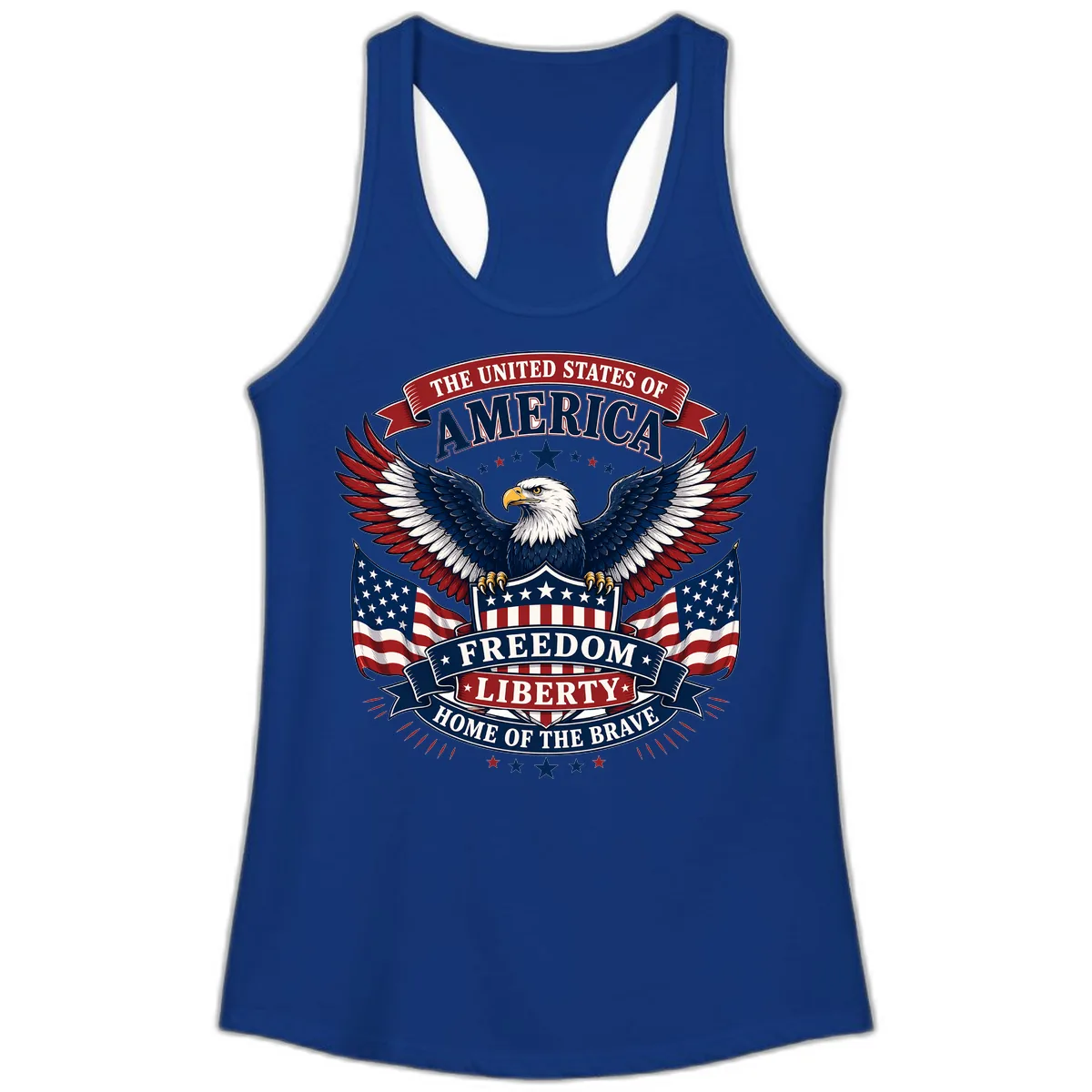 America's Freedom Eagle Celebration Ladies Tank in Solid Royal