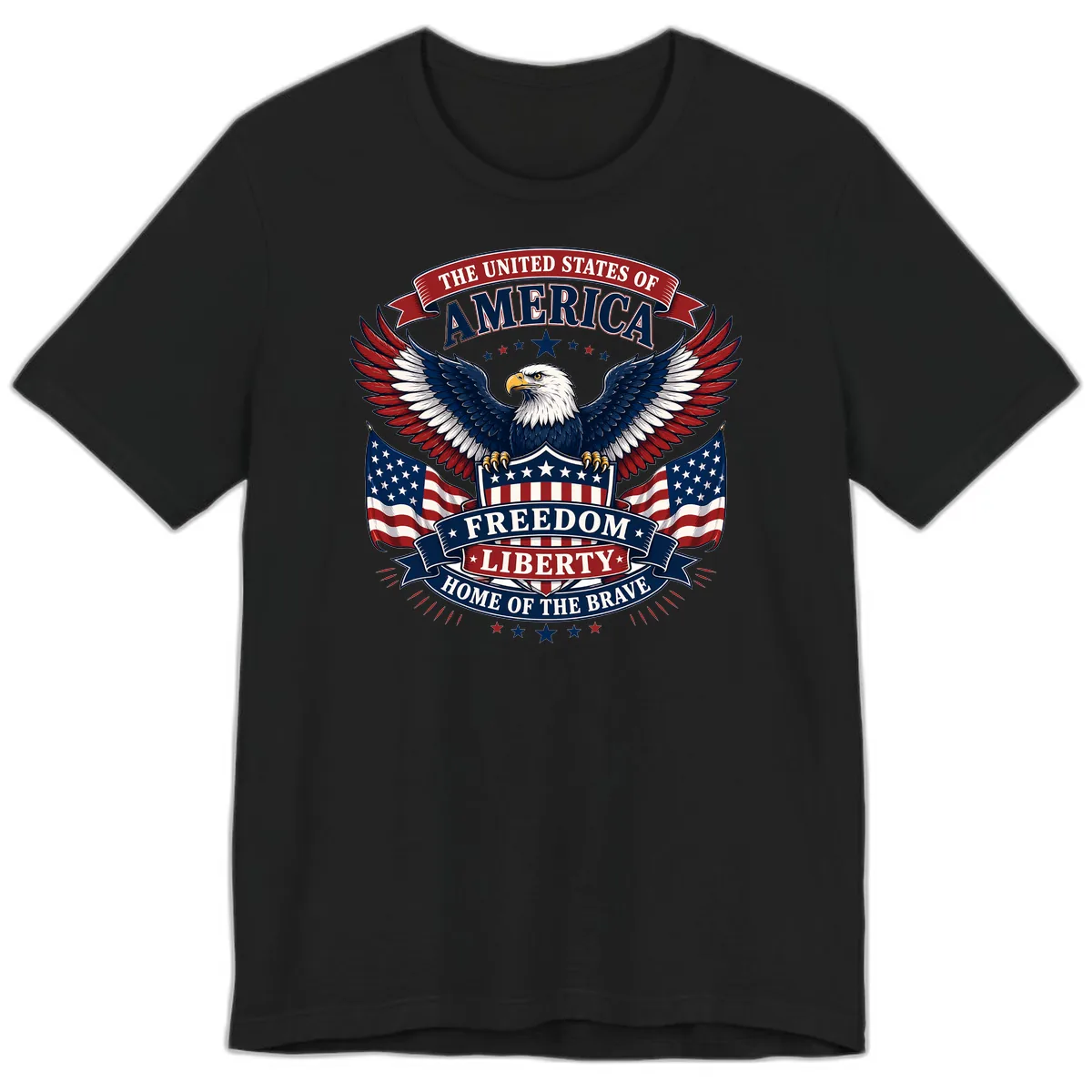 America's Freedom Eagle Celebration Premium T-Shirt in Black