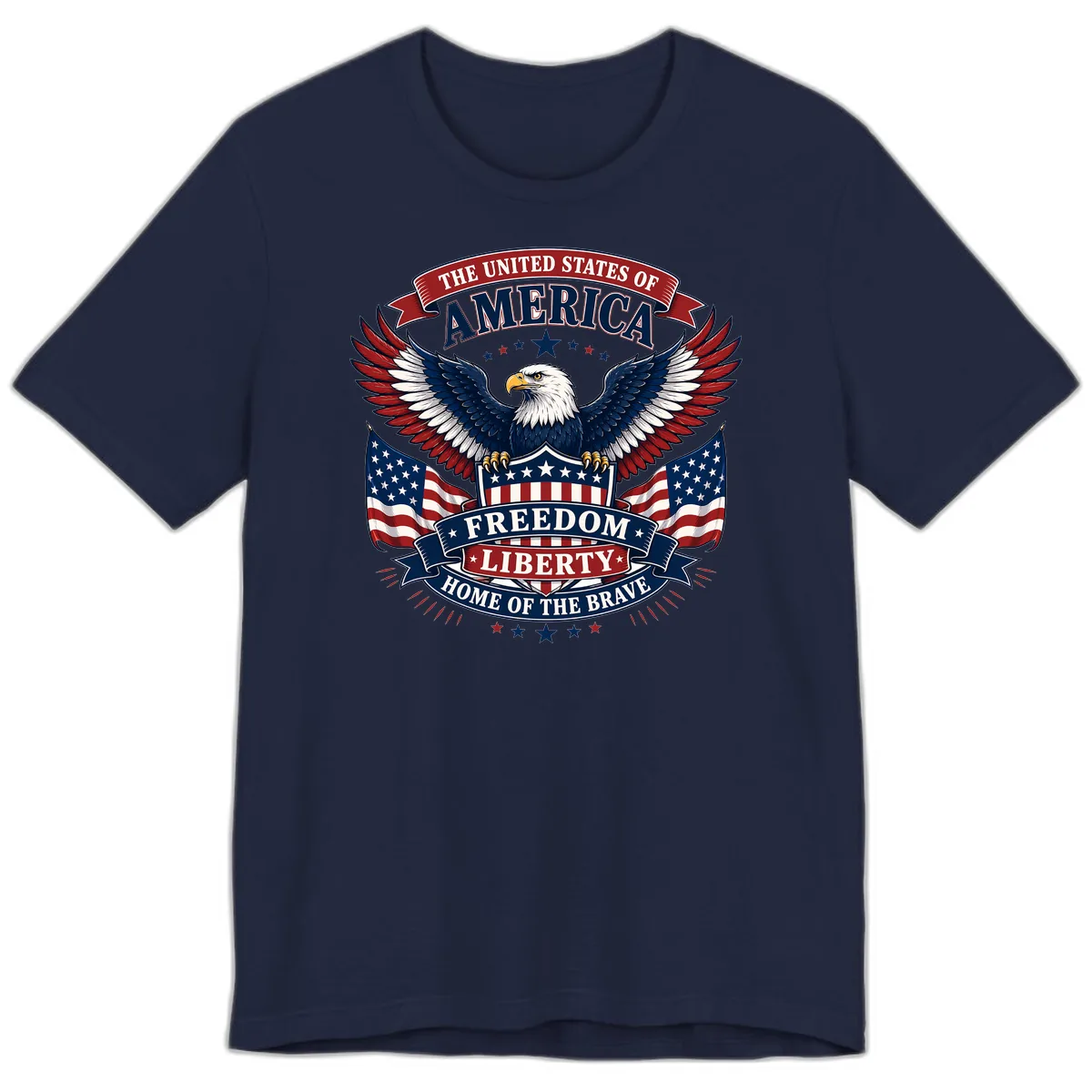 America's Freedom Eagle Celebration Premium T-Shirt in Navy