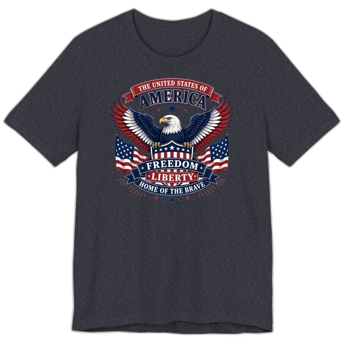 America's Freedom Eagle Celebration Premium T-Shirt in Heather Navy
