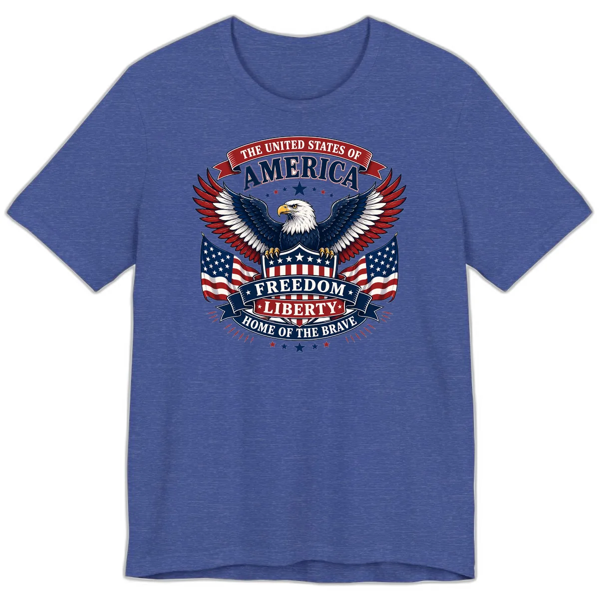 America's Freedom Eagle Celebration Premium T-Shirt in Heather True Royal