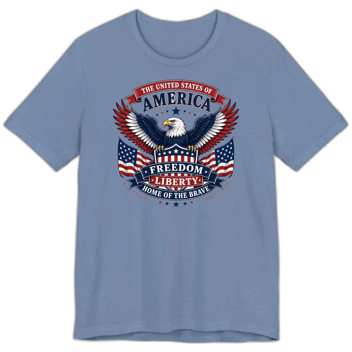 America's Freedom Eagle Celebration Premium T-Shirt in Steel Blue