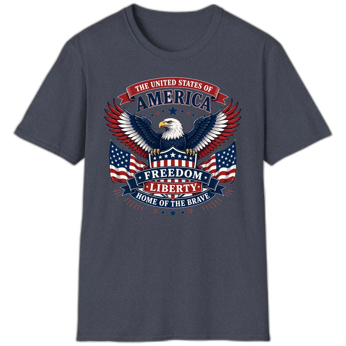 America's Freedom Eagle Celebration T-Shirt in Heather Navy