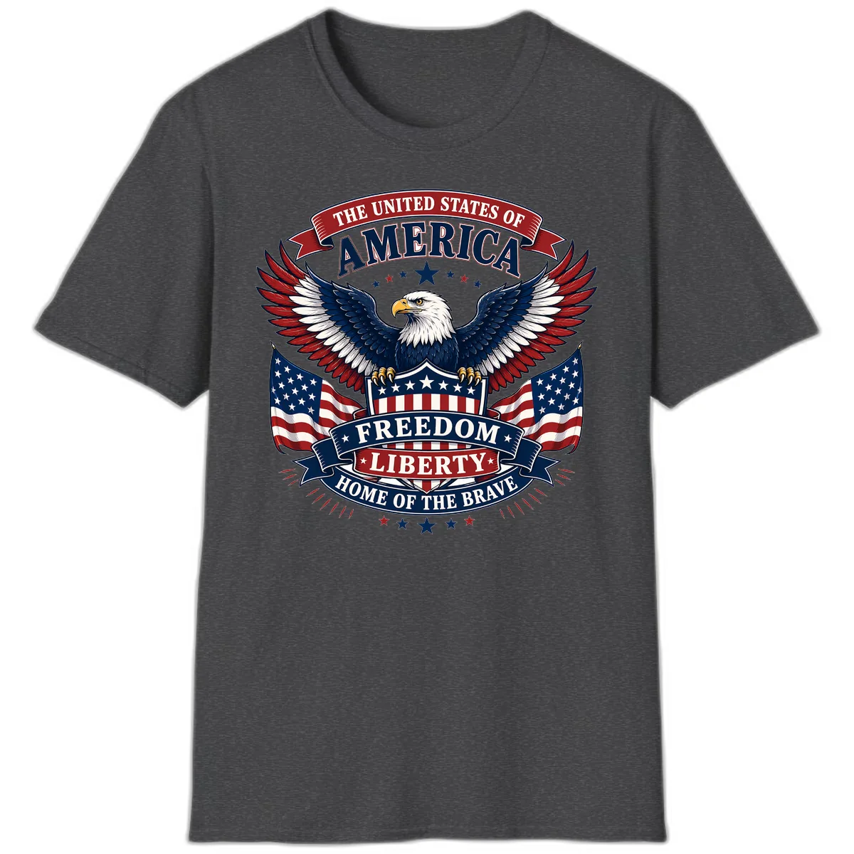 America's Freedom Eagle Celebration T-Shirt in Dark Heather