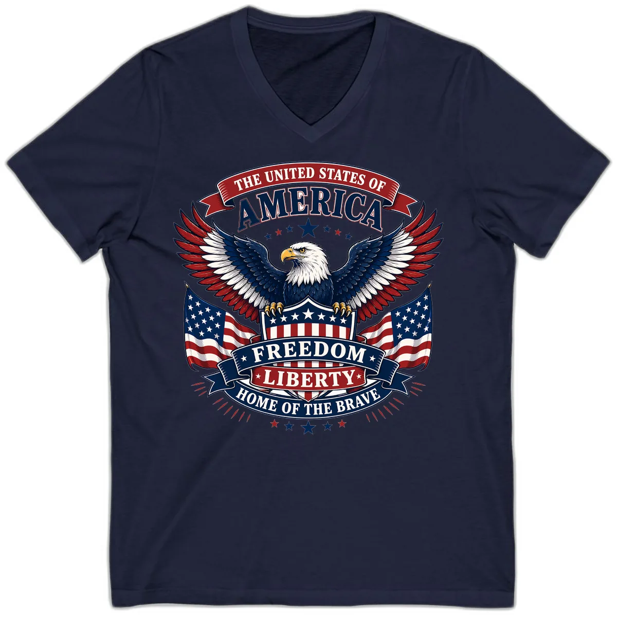 America's Freedom Eagle Celebration V-Neck in Navy