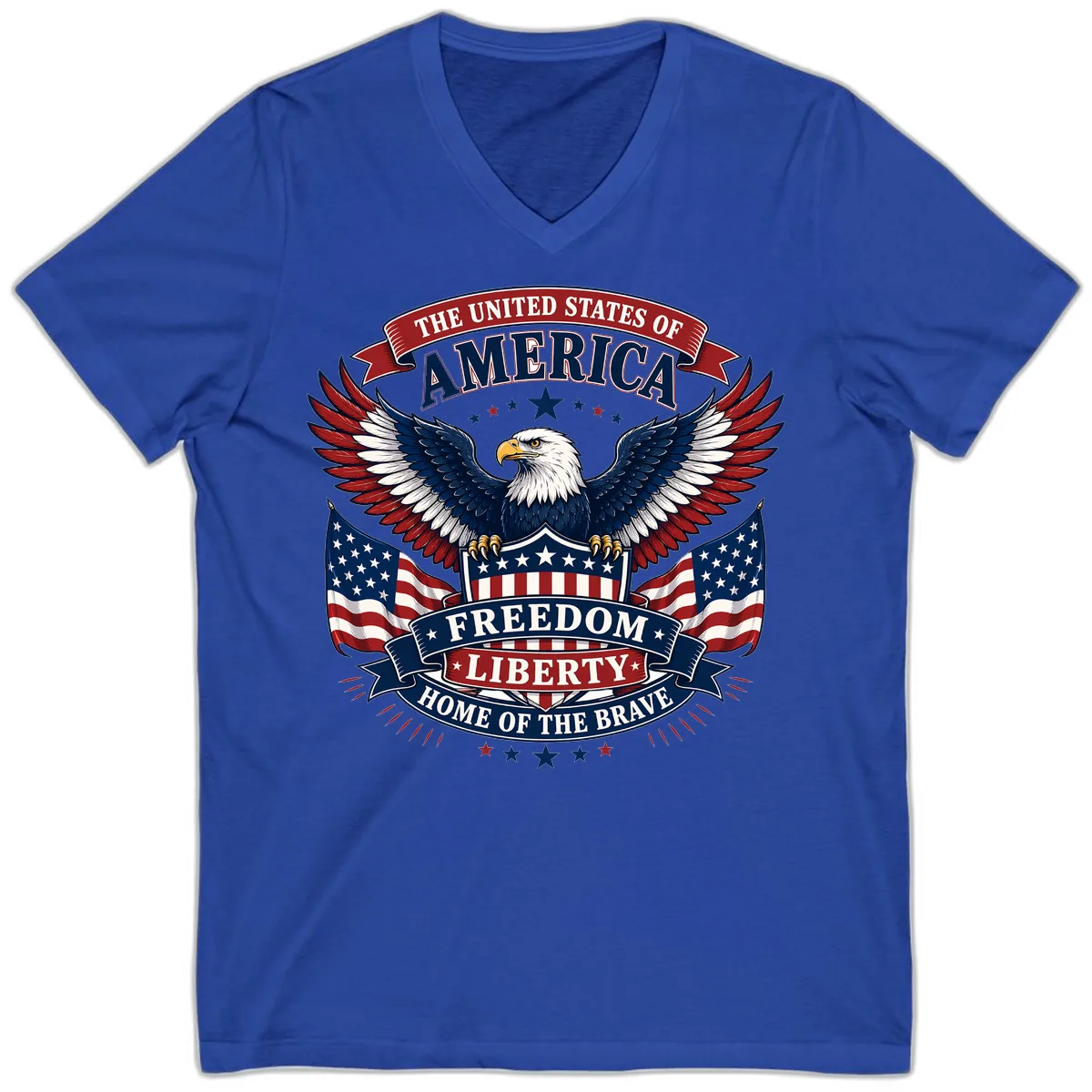 America's Freedom Eagle Celebration V-Neck in True Royal