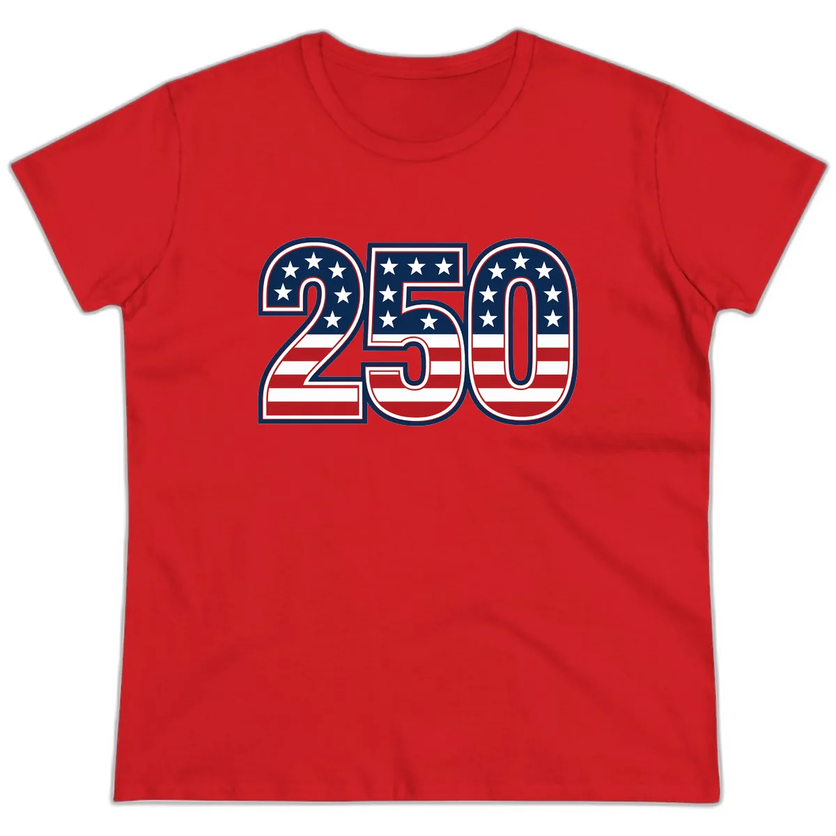 America 250th Anniversary Celebration Ladies Tee in Red