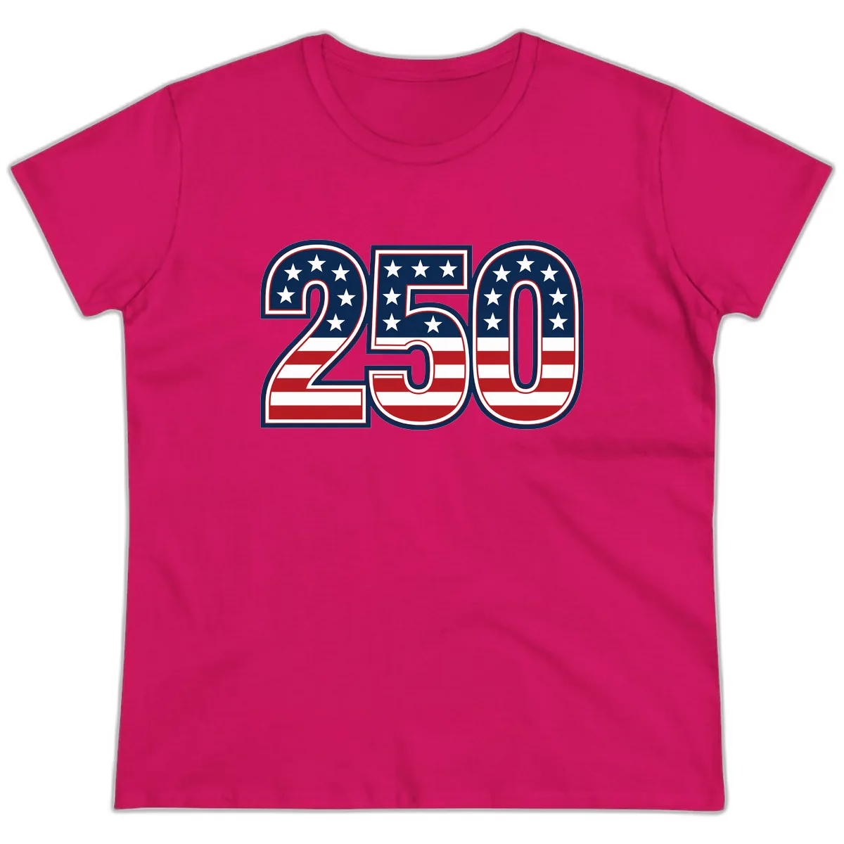 America 250th Anniversary Celebration Ladies Tee in Heliconia