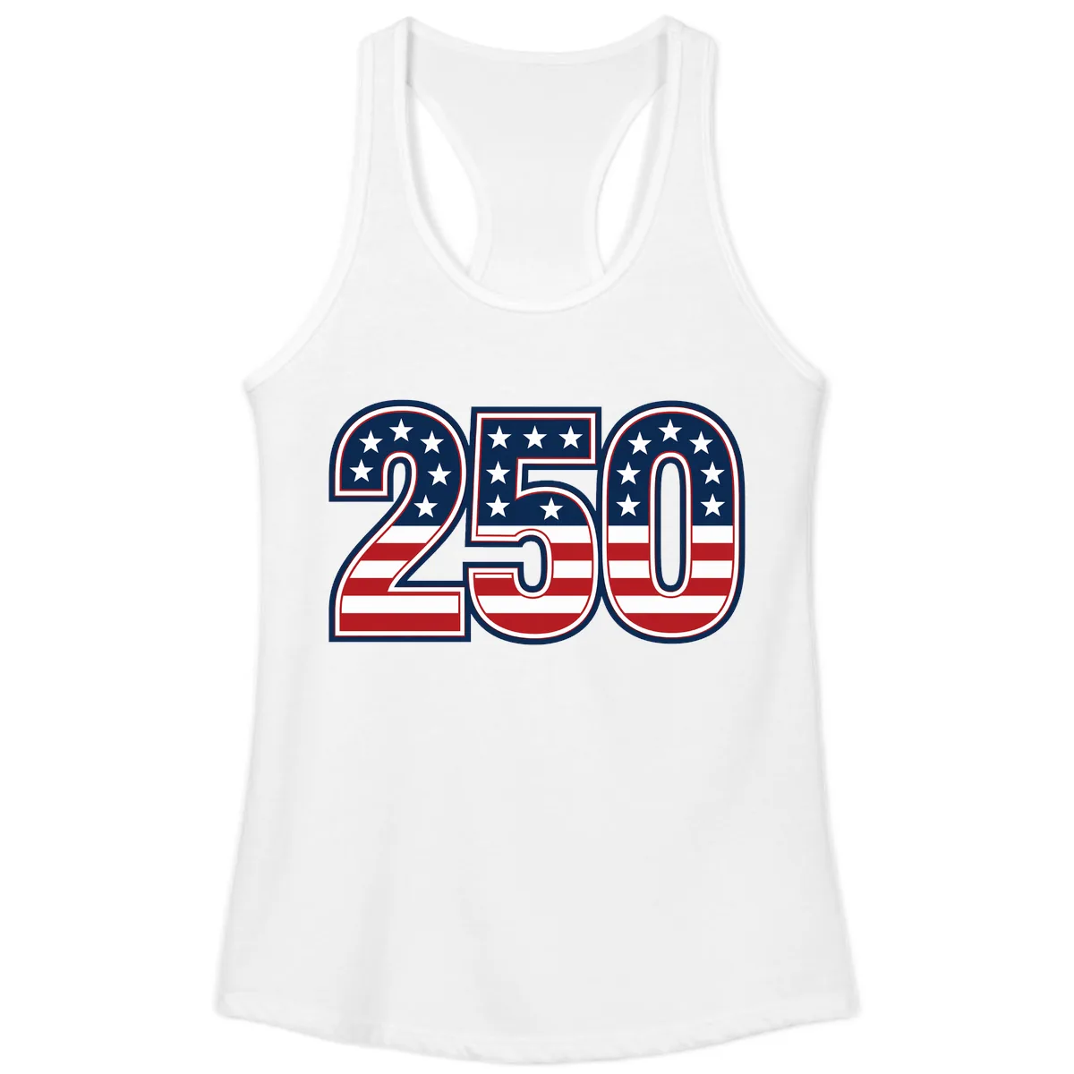 America 250th Anniversary Celebration Ladies Tank in White