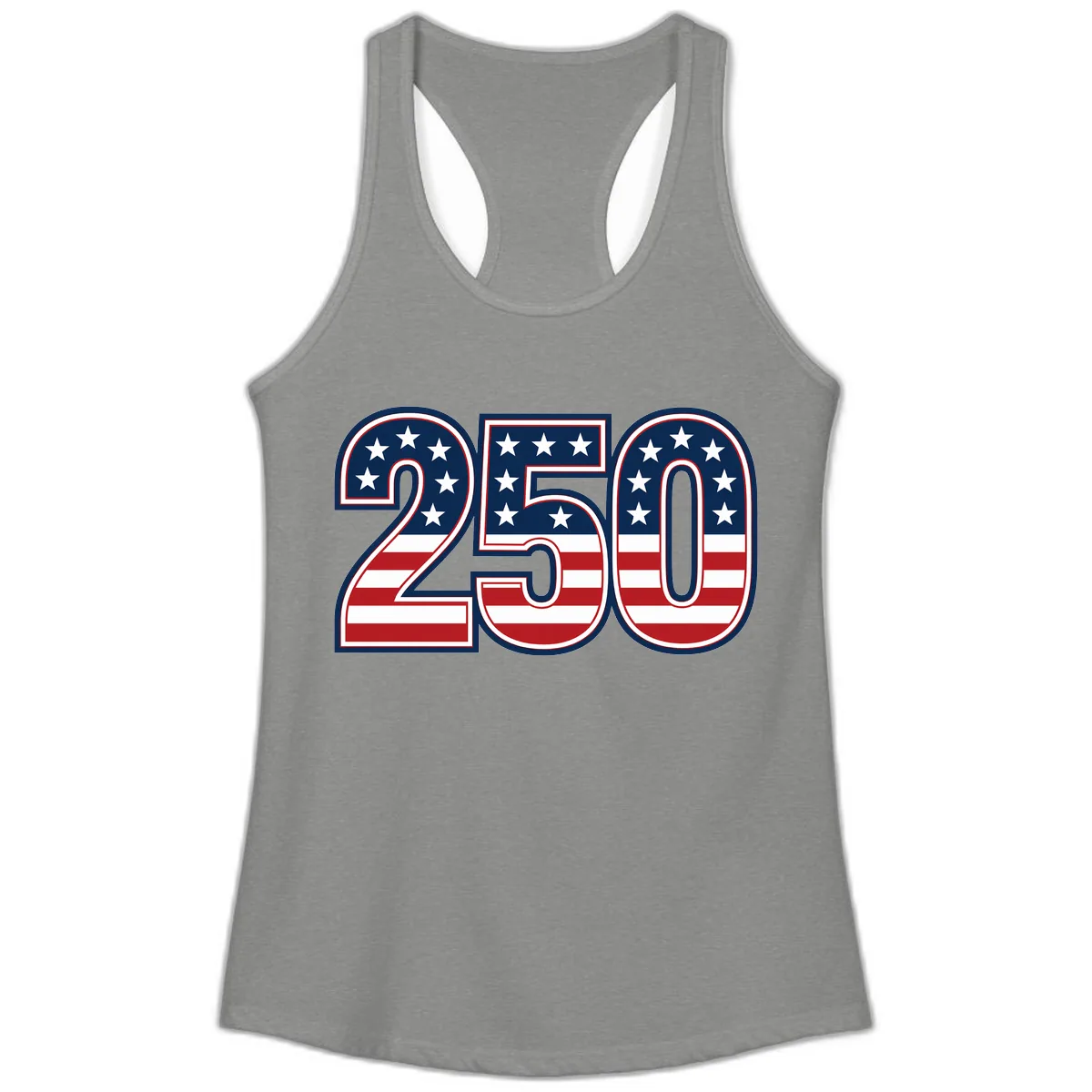 America 250th Anniversary Celebration Ladies Tank in Heather Grey