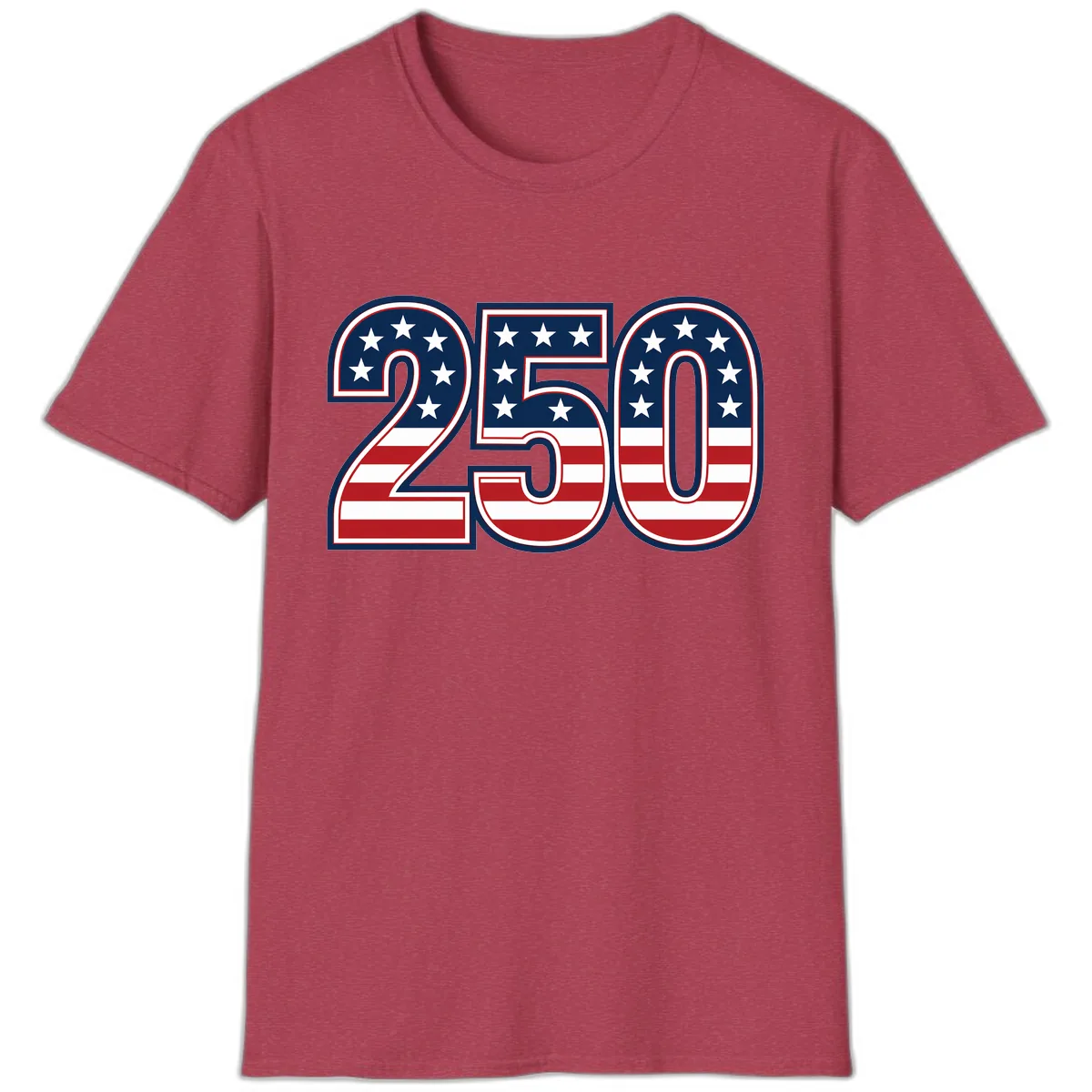 America 250th Anniversary Celebration T-Shirt in Heather Cardinal