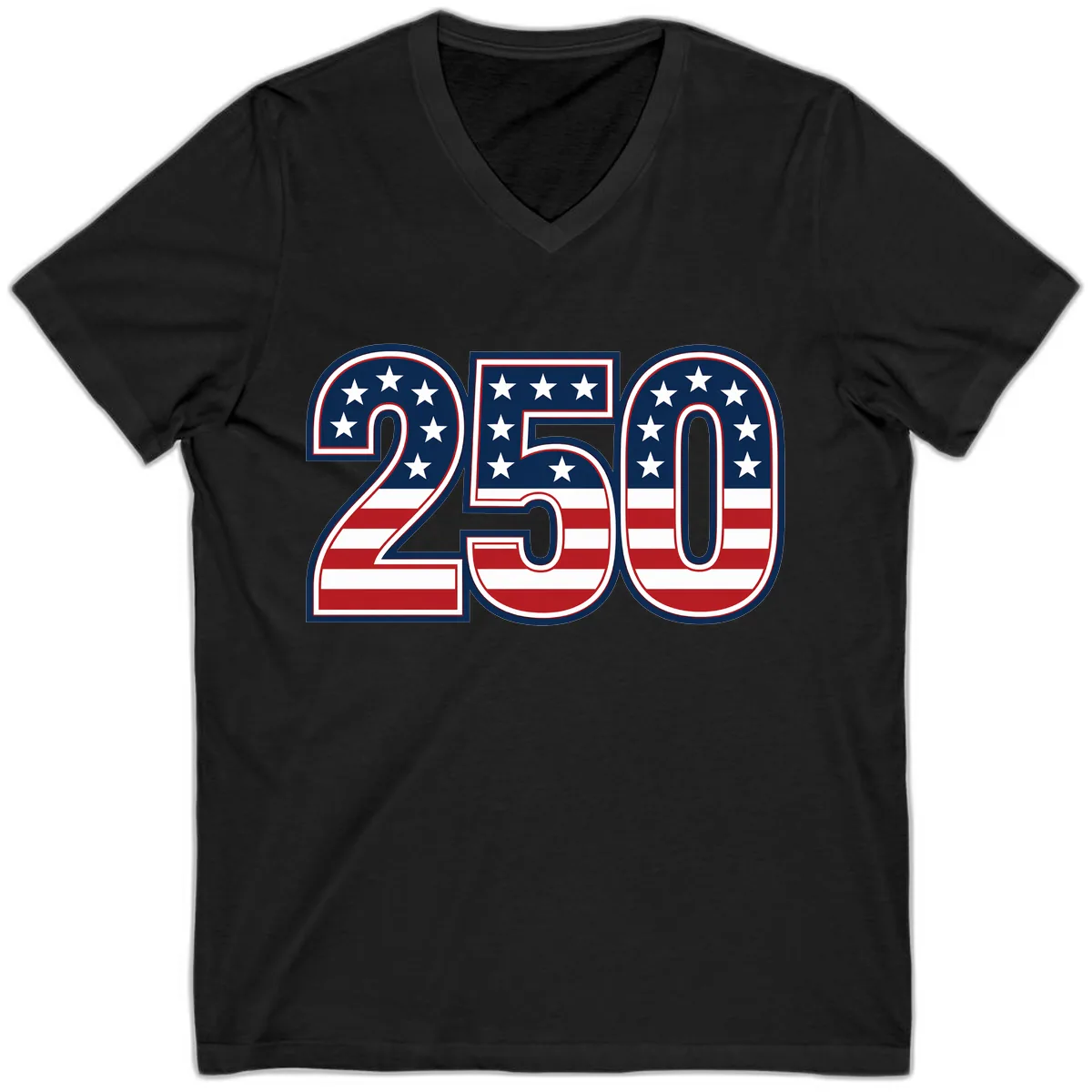 America 250th Anniversary Celebration V-Neck in Black