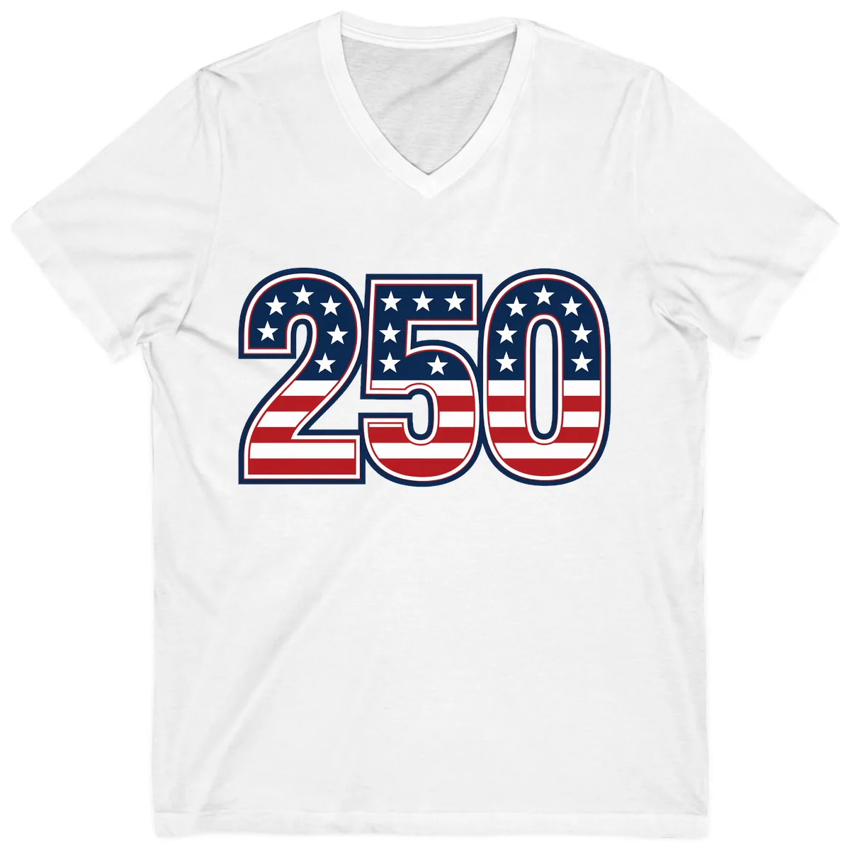 America 250th Anniversary Celebration V-Neck in White