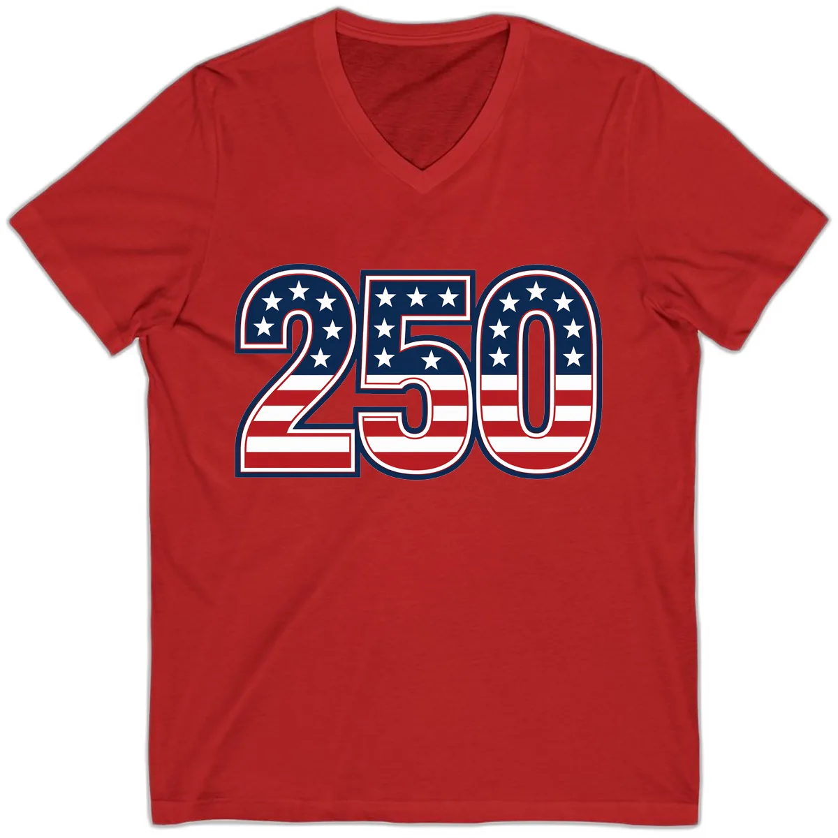 America 250th Anniversary Celebration V-Neck in Red