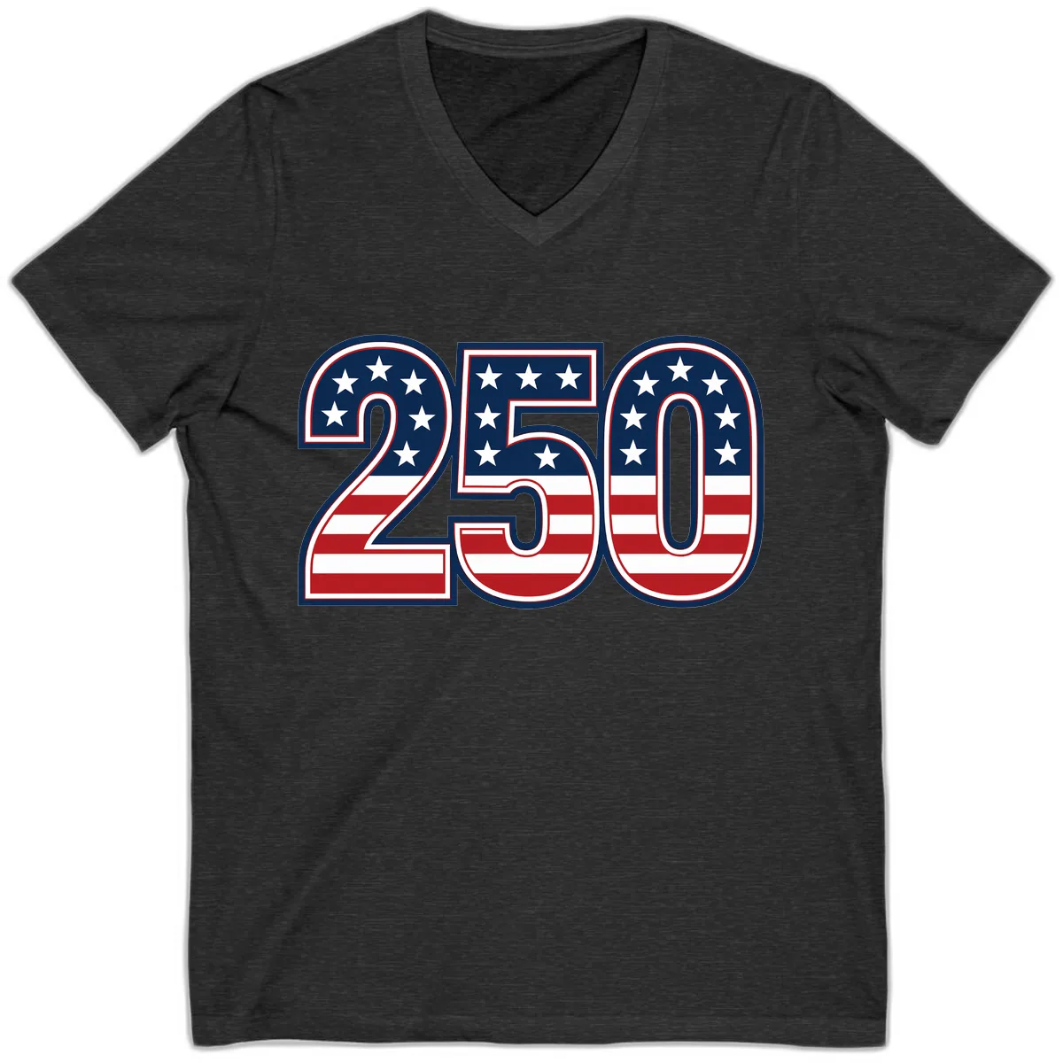America 250th Anniversary Celebration V-Neck in Dark Grey Heather
