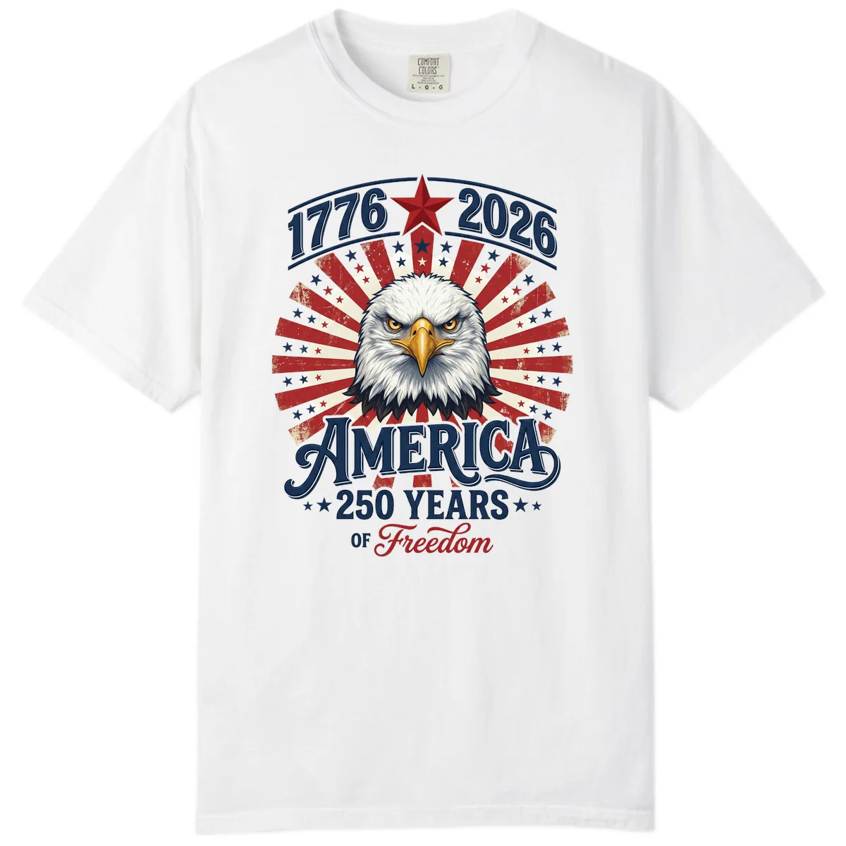 America 250 Years Of Freedom Comfort Color in White