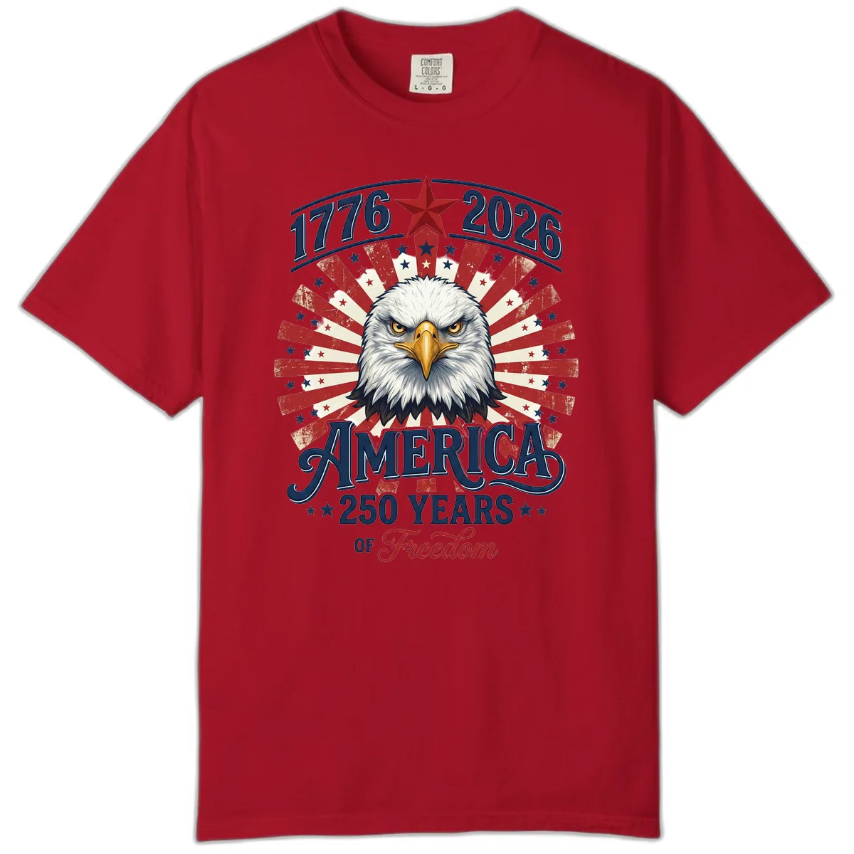 America 250 Years Of Freedom Comfort Color in Red