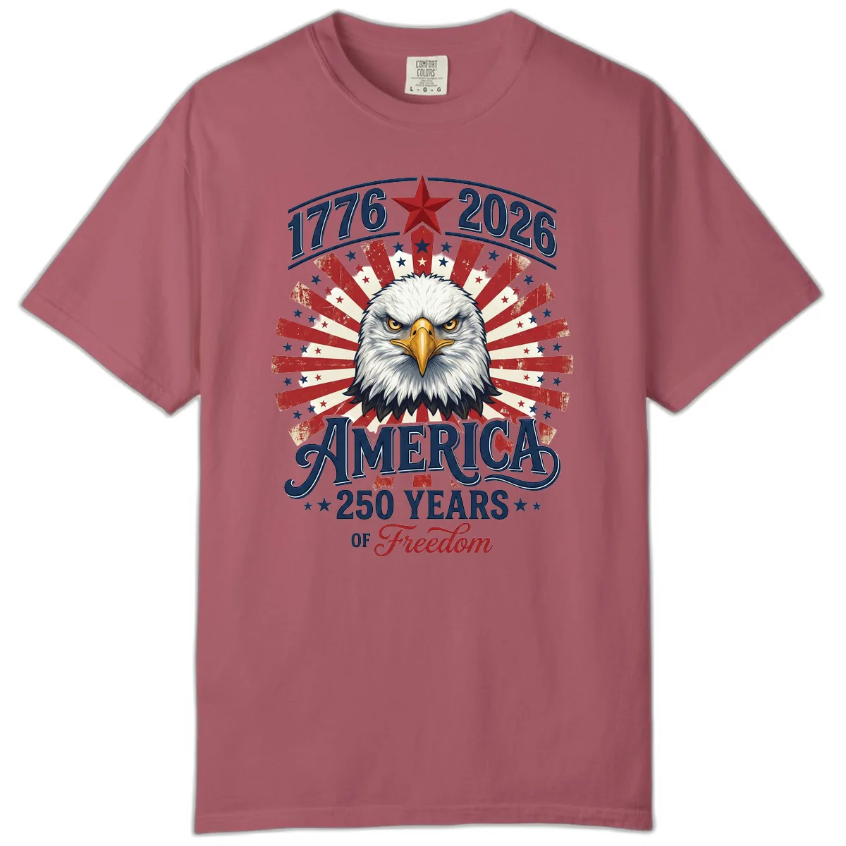 America 250 Years Of Freedom Comfort Color in Crimson