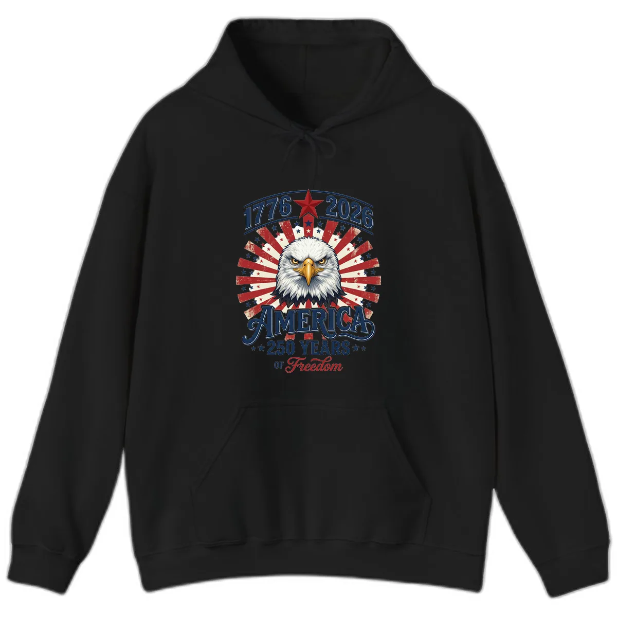 America 250 Years Of Freedom Hoodie in Black
