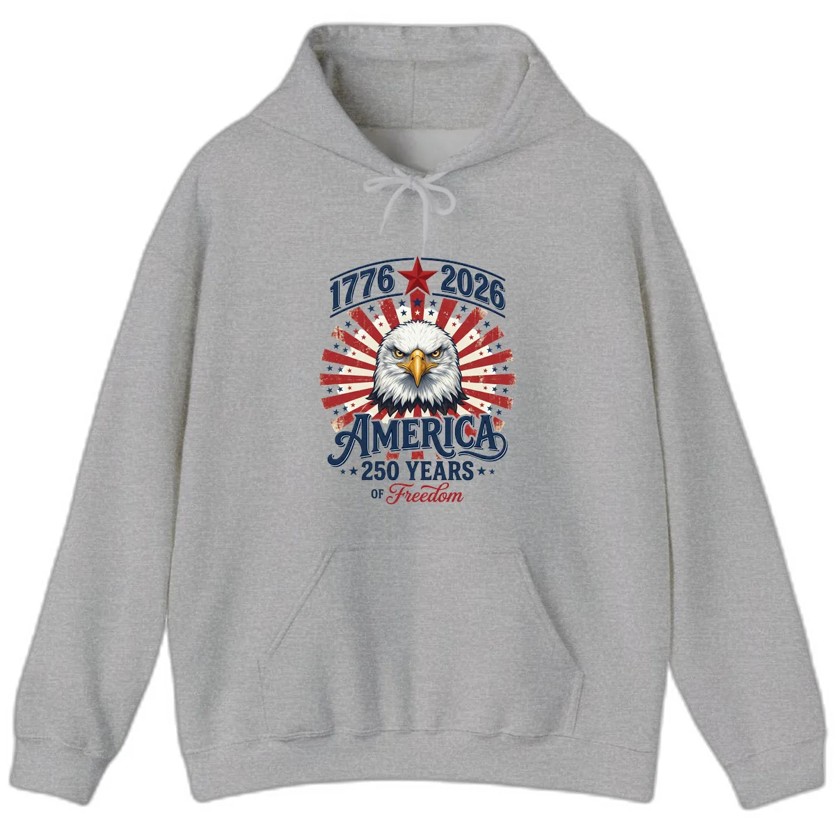 America 250 Years Of Freedom Hoodie in Sport Grey