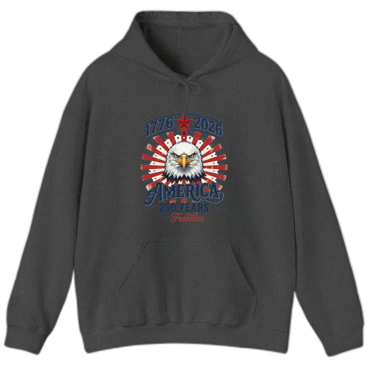 America 250 Years Of Freedom Hoodie in Dark Heather