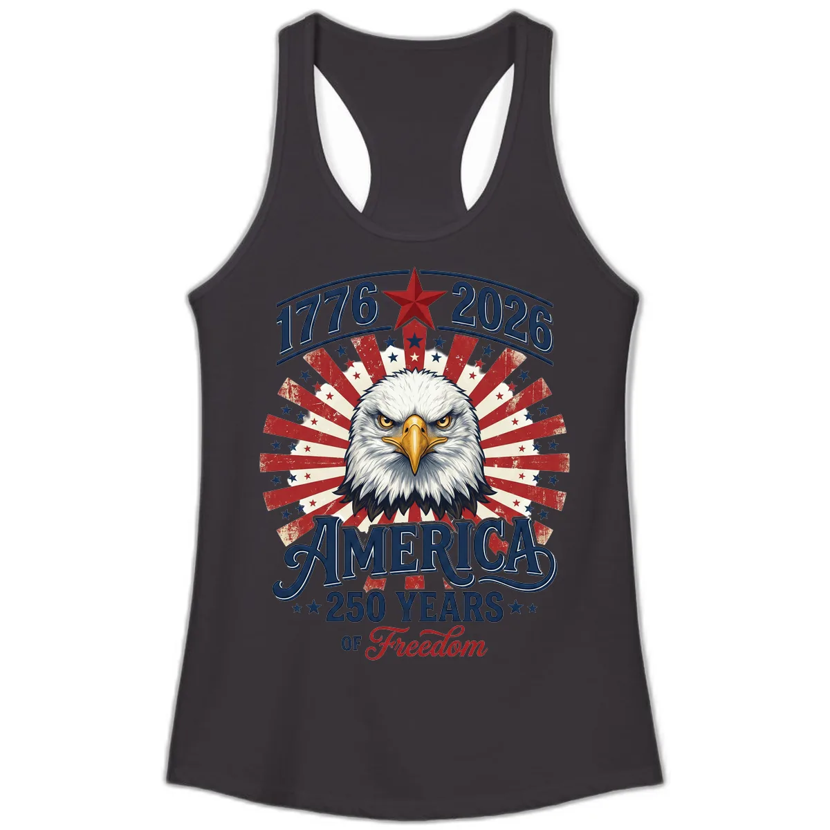 America 250 Years Of Freedom Ladies Tank in Black