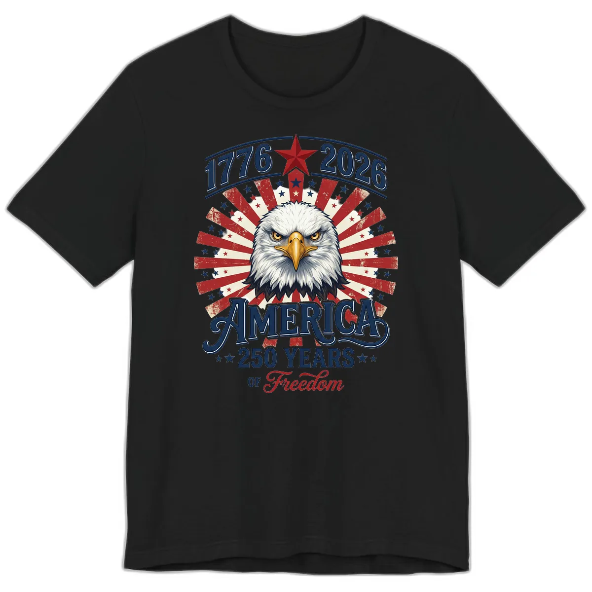 America 250 Years Of Freedom Premium T-Shirt in Black
