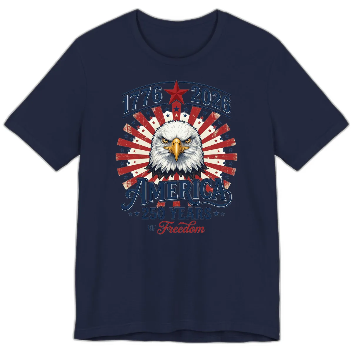 America 250 Years Of Freedom Premium T-Shirt in Navy