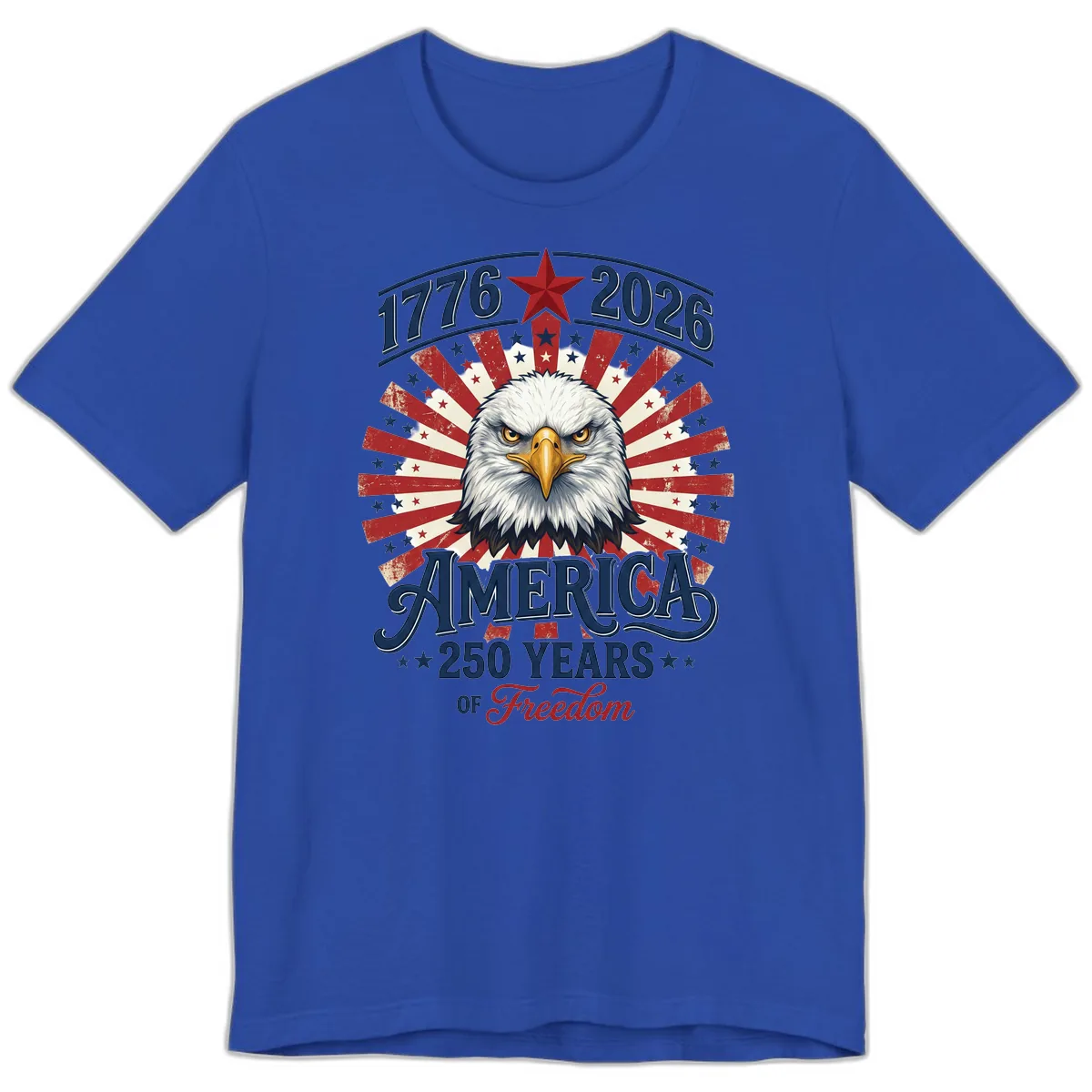 America 250 Years Of Freedom Premium T-Shirt in True Royal