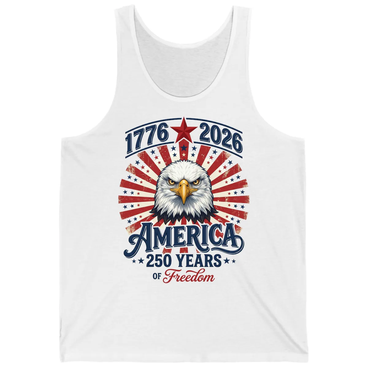 America 250 Years Of Freedom Tank in White