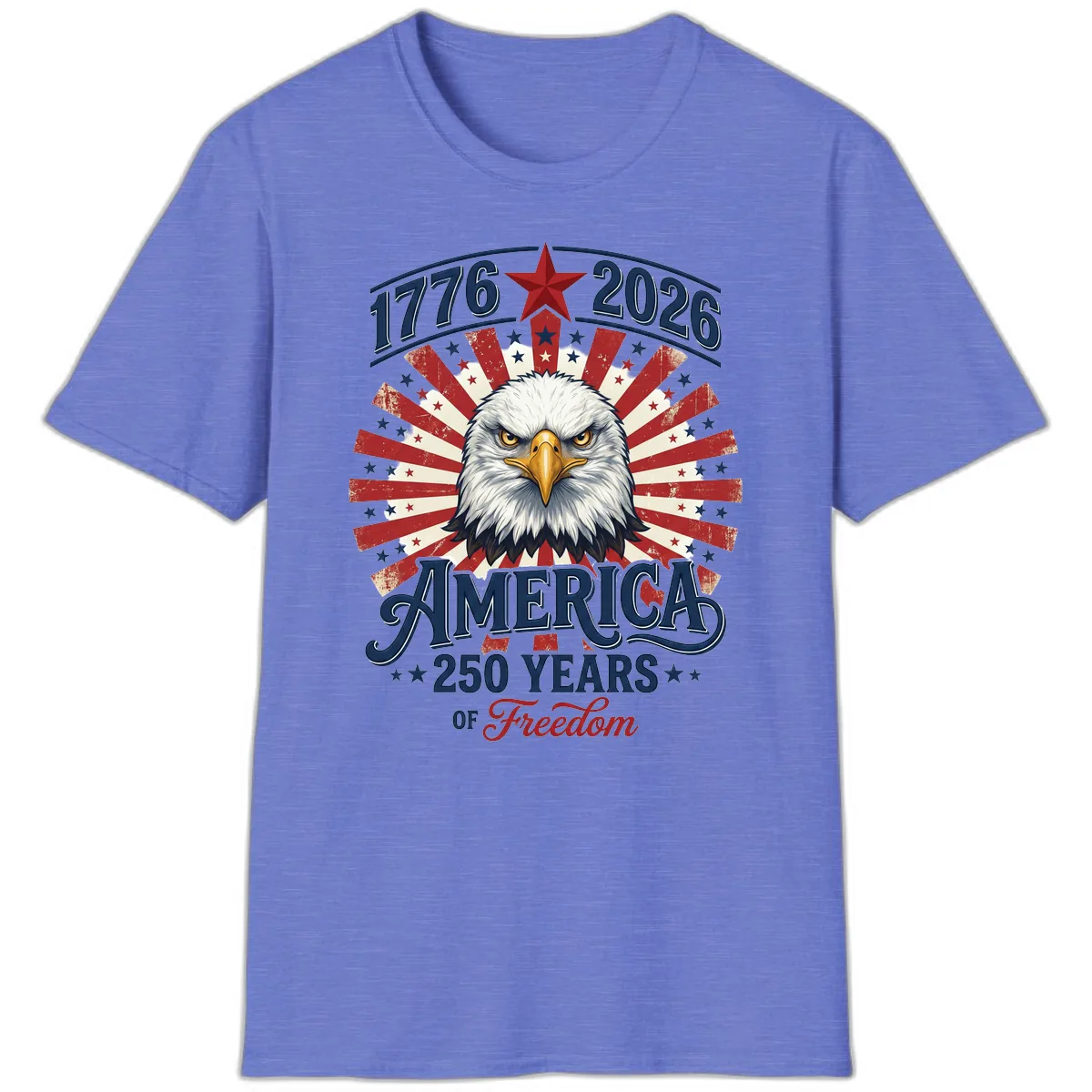 America 250 Years Of Freedom T-Shirt in Heather Royal