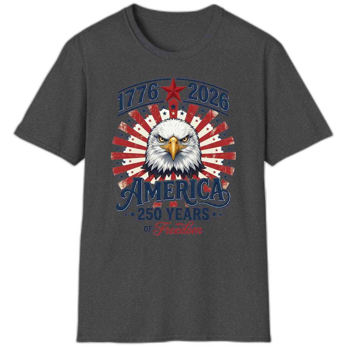 America 250 Years Of Freedom T-Shirt in Dark Heather