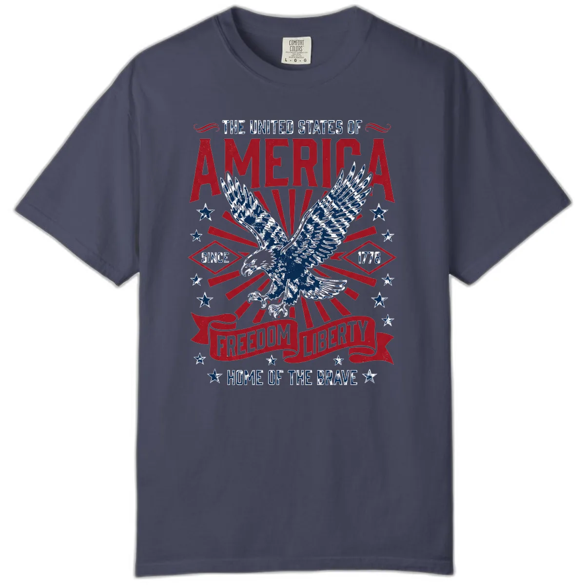 America Freedom Liberty Eagle Celebration Comfort Color in Denim
