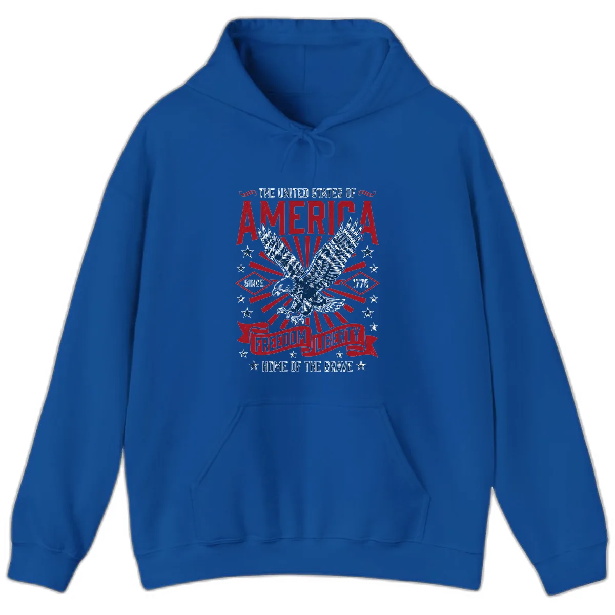 America Freedom Liberty Eagle Celebration Hoodie in Royal