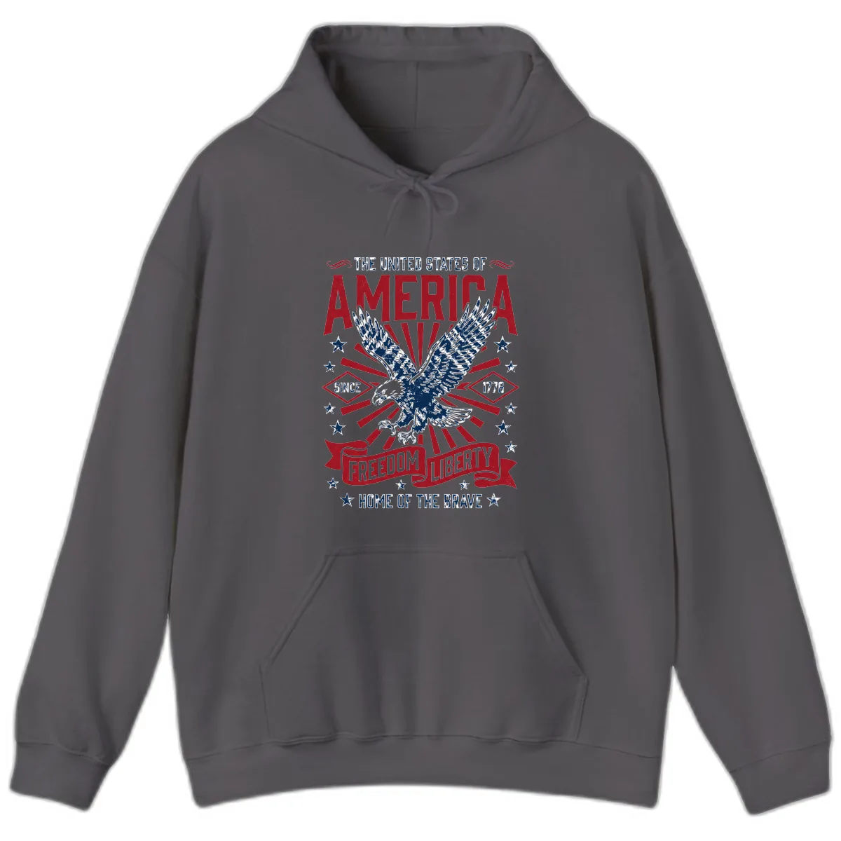 America Freedom Liberty Eagle Celebration Hoodie in Charcoal