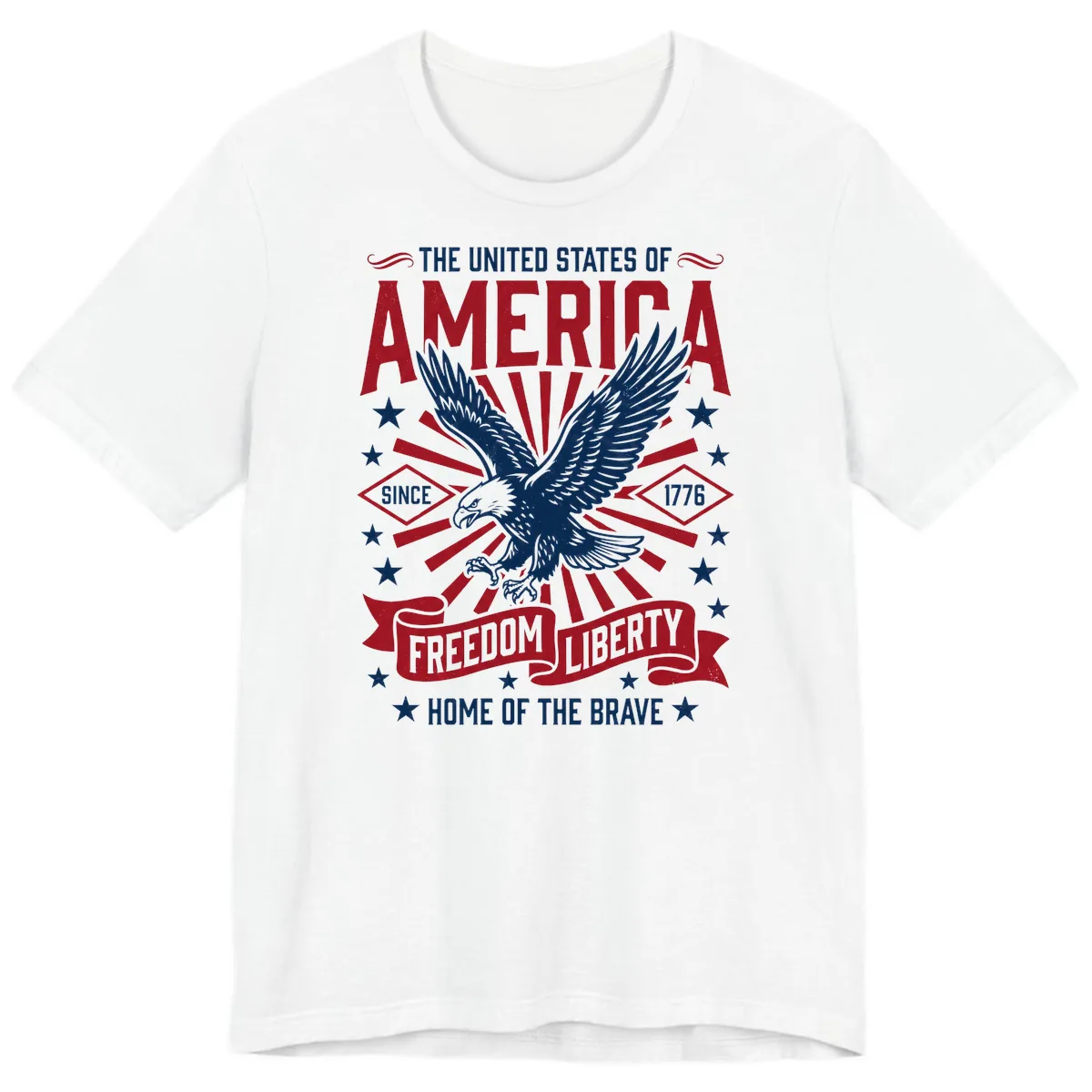 America Freedom Liberty Eagle Celebration Premium T-Shirt in White