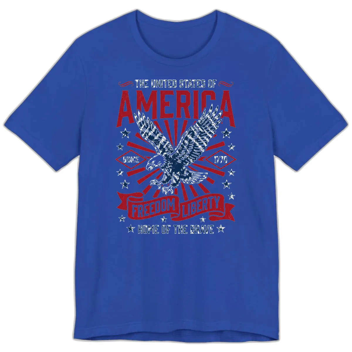America Freedom Liberty Eagle Celebration Premium T-Shirt in True Royal