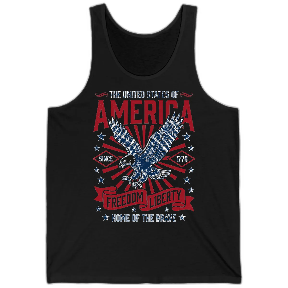 America Freedom Liberty Eagle Celebration Tank in Black