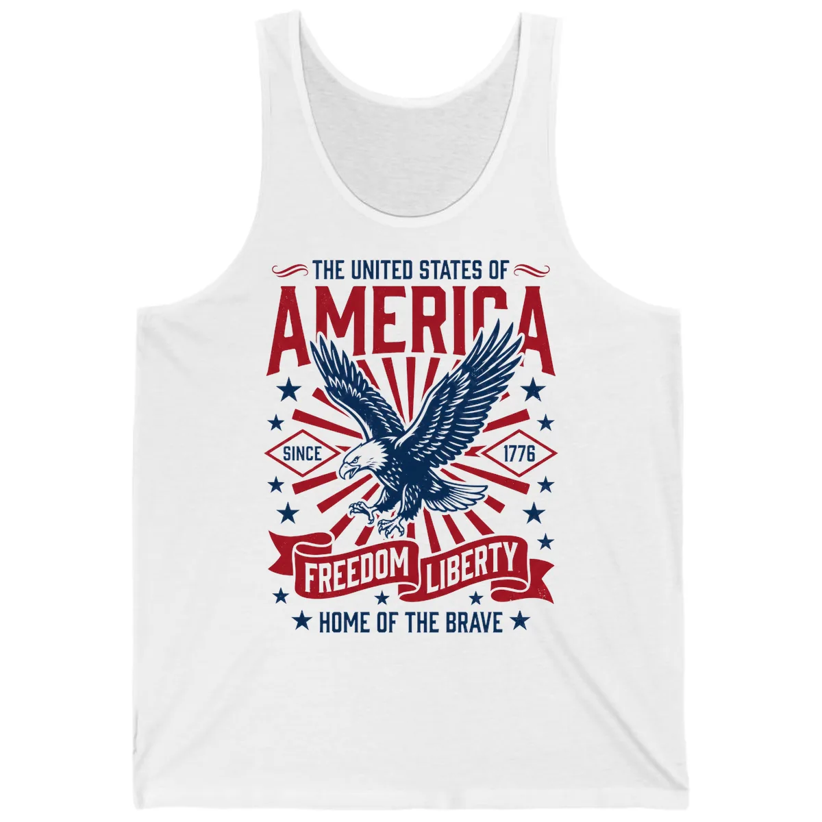 America Freedom Liberty Eagle Celebration Tank in White